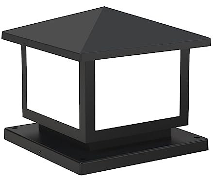 LUOYAOB Außenbereich Pfostenleuchten Wasserdichte IP65 Säulenleuchte for draußen Vintage Patio Gang Rasen Säule Lampe Villa Cap Licht Aluminium Acryl Post Laterne Zaun Garten Straße Laterne(60CM)
