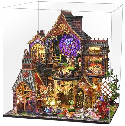 Kit casa in miniatura, casetta | Miniatura della casa delle bambole in legno,Kit modello creativo di piccola casa in legno con mobili, kit artigianale per casa in miniatura per scrivania, comodino, ta