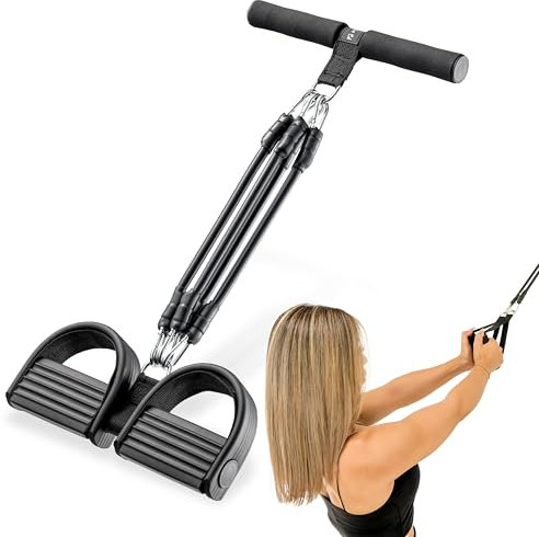 PLORADE Multifunktionstrainer | Fitnessgerät für zuhause | Überarbeitete Version | Krafttraining Aller großen Muskelgruppen | Einstellbarer Widerstand | MIT Anleitung UND ÜBUNGEN