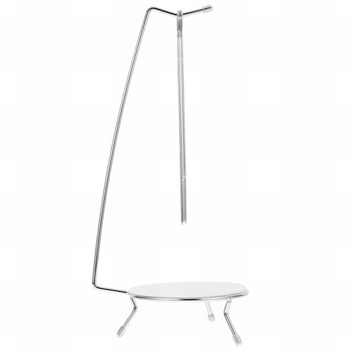 Kebabs Hanger Skewer Stand Roaster Rack Stainless Vertical Skewers Holder with 2 Skewers Barbecue Hanging Rack for Shawarma Kebabs On W205 Grill Emblem (Silver, One Size)