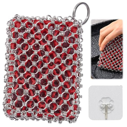 VEQENIFY Detergente per anelli olandese in ghisa, in acciaio inox, per forno olandese, per barbecue, piatti, pentole e pentole in ghisa