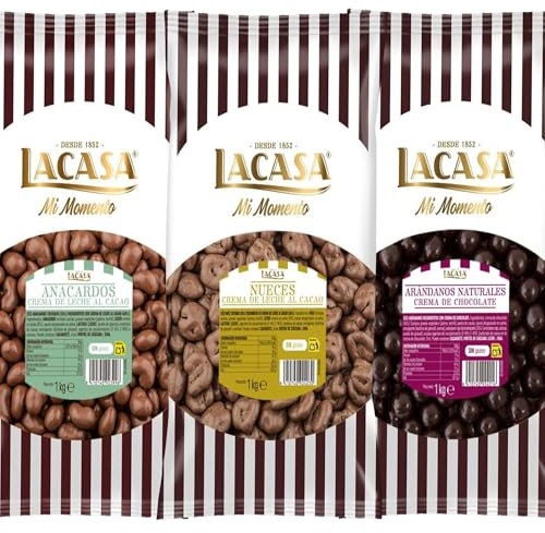 Lacasa Mi Momento pack 3kg bolas:Anacardo leche,Avellana con chocolate Negro,Nuez con chocolate con Leche