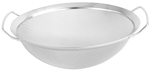 CHICAMPERA 1pezzi Colino Acciaio Inossidabile Con Manici Doppio Setaccia Per Riso e Verdure Rete Fitta Per Cucinare Colore Argento