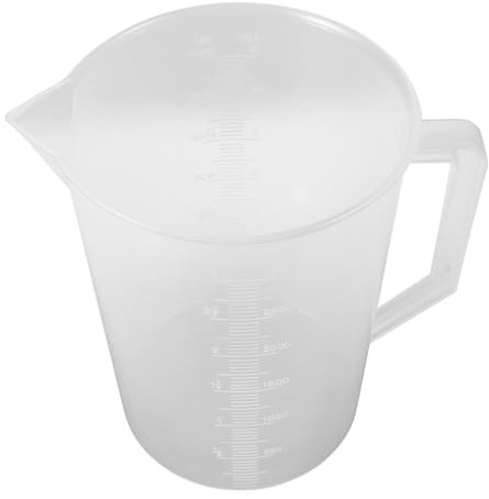 VALICLUD Jarra Graduada de Plástico 3000ml, Boca Ancha, Resistente a Químicos y Fácil de Limpiar, para Medir Líquidos en Laboratorio y Cocina