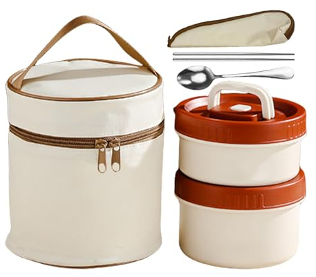 Boîte Repas | Conteneurs Alimentaires Isothermes - Contenants pour Préparations Culinaires Microondables avec Couteau et Fourchette - Stockage Alimentaire pour Hommes Femmes Randonnée Camping