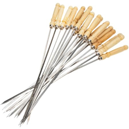 YOSADIER 18pièces Brochettes Acier Inoxydable Pour Barbecue Camping Et Cuisson De Viande Légumes Et Fruits