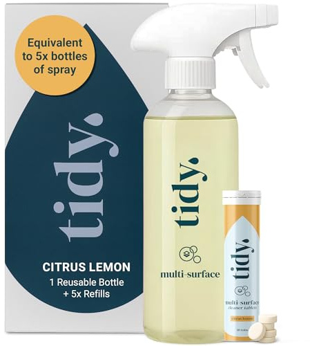 Tidy Multi Surface Cleaning Kit, Bottle + 10 Tablets (5 Bottles), Citrus