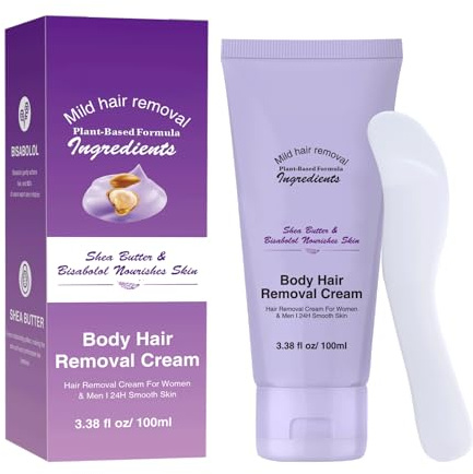 ROSEYE Pure Haarentfernungscreme - Mit Sheabutter,Vitamin E Und Aloe Vera,Pflegt glättet die Haut für KöRper,Männer Und Frauen,Enthaarungscreme Intimbereich (100ml)