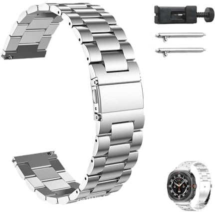 Pevlkawr Correa De Reloj De Acero Inoxidable De 20 Mm Pulsera Reloj Repuesto Métal Ajustable De Acero Inoxidable Correas Para Hombres Mujer