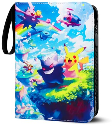 Sammelalbum für Pokemon Karten,400 Taschen Sammelkarten Album 50 Seiten Sammelmappe Karten Heft, Hochwertiges Tragbar Wasserdicht PU Sammelkartenalben Es ist das Geschenk für Kinder (G400)