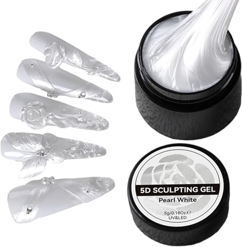 Gel 3D Pour Ongles - Gel De Sculpture Blanc Pour Ongles | Colle De Décoration De Manucure Lisse Pour Beauté Charme Sculpture De Fleurs Modélisation Et Design | French Manicure