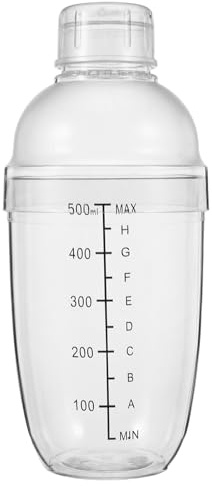 YARNOW Mezclador Cocktail Negro con Escala, Vaso Mezclador para Coctelería, Práctico y Resistente para Preparar Bebidas en Casa o Bares