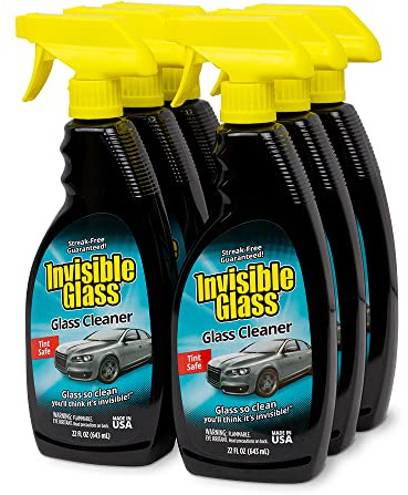 Invisible Glass 92164-6PK Premium Glass Cleaner Spray for Car Windshields and Windows, Automotive and Home Window Cleaner, Streak-Free, Ammonia-Free, Tint-Safe – 22 fl oz (Pack of 6)