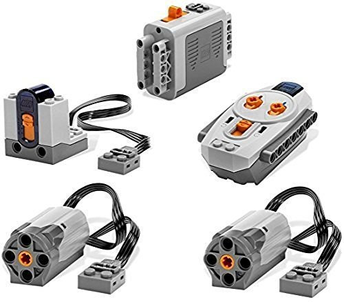 LEGO 5pc Power Functions Motor Battery IR Remote Receiver SET by LEGO