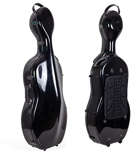 crossrock CRF1000CEFBK Fiberglas Cello 4/4 Fall mit Rädern 4/4 Full Size schwarz