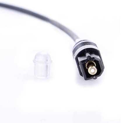 REY Cable de Fibra Óptica de 1 Metro, Audio Digital Toslink de 3 mm Conectores Bañados en Oro Aislante de Gran Grosor