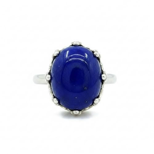 CaratYogi Bague en Argent Massif serti de Lapis Lazuli, Style de Couronne, Taille, Design, taille-47