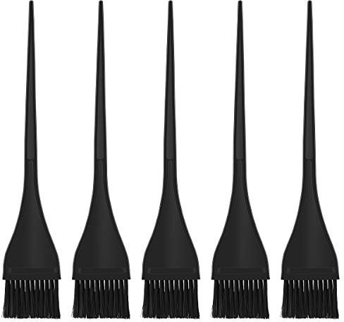 LURROSE 5 pcs Färbepinsel Silikon Haarfärbung Pinsel Färbezubehör für Friseur Salon (schwarz)