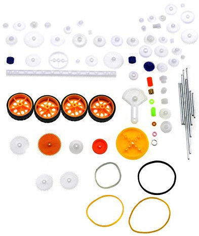 Create idea 78-teiliges Spielzeug-Auto-Getriebe-Achsriemen-Kunststoff-Paket, Modell-Zubehör-Set, DIY, ferngesteuertes Flugzeug-Roboter-Projekt, sortiert