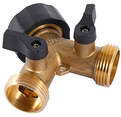 Robinet Double Machine à Laver, Répartiteur Raccord en Y 2 Voies pour Tuyaux d'Alimentation 3/4, Extérieur Jardin Double en Laiton Robuste