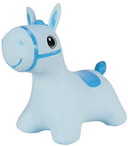 Hoppimals Space Hopper Cavallo Gonfiabile per Bambini di età Pari o Superiore a 12 Mesi – Imballo con Confezione Regalo, Pompa Inclusa – Cavalcabile Bambino, Palla rimbalzante per Bambini - Blu