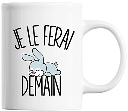 Planetee Mug Lapin Gris Je le ferai demain