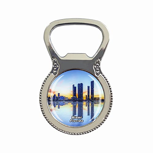 3D USA Miami Florida Bier Flaschenöffner Kühlschrank Magnet Metall Glas Kristall Souvenir Geschenk Heimdekoration