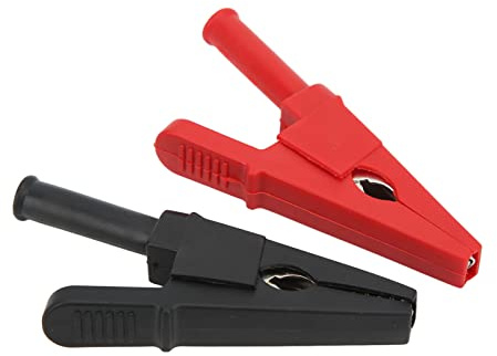 10Pcs Clip di Prova Elettrica Pinze a Coccodrillo Isolate con 4mm Jack in Ottone Morsetto di Prova Clip a Coccodrillo 30A Rosso Nero 20mm / 0,8 Pollici Dimensioni Aperte