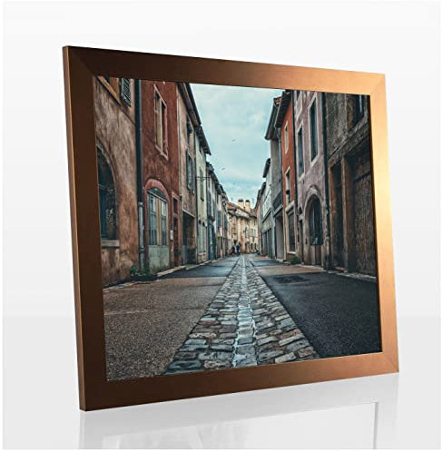 Orion Deluxe Bilderrahmen Posterrahmen 91,5x61 cm Puzzlerahmen Kupfer Dekor Antireflex Kunstglas Hintergrund Weiss