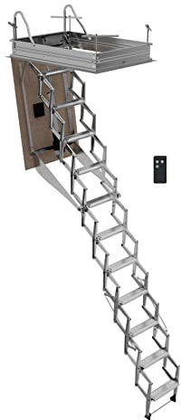 FGM SCALE - Escalera Escamoteable Motorizada AutoAttic® Altillo | Lado de Las Gradas 50 | 50x110 H=230-249 cm