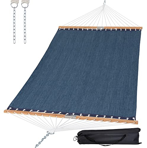 SUNCREAT Hängematten für zwei Personen Baumhängematte, robuste Hängematte für Pool, Garten, Hinterhof, Terrasse, 204 kg Kapazität, Marineblau