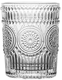 HEXEH Verre à Eau Jus Ensemble De Deux Verres Vintage Tasses en Verre en Relief Petit Déjeuner Lait Café Verre Translucide Cristal Lustre Verre Verres à Boire (Color : A)