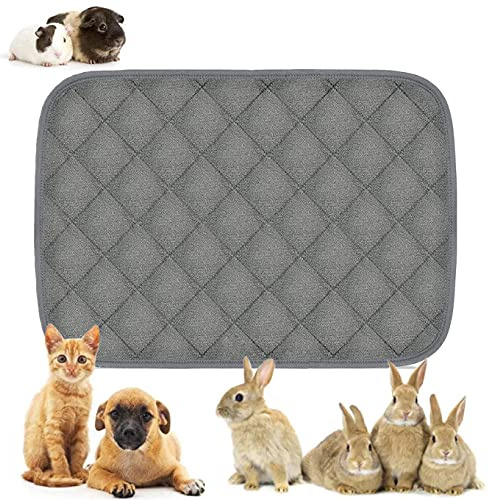 LeerKing waschbaren Welpenunterlagen PIPI Pads Pinkelmatte Käfig Liner Fleece saugfähig Unterlage Inkontinenzunterlage für Hund Katze Kaninchen 2er Pack 60 x 45 cm