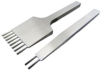 IOIUSKKU 2 uds., herramienta de cuero, punzón para coser agujeros, manualidades, costura, cordones de dientes, punción, tallado a mano, surtido, multiusos, 3MM