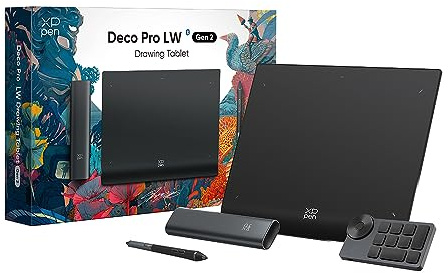 XP-Pen Deco Pro LW (Gen 2) Tablet Gráfica, Tableta Gráfica, Dibujo sin Pantalla Bluetooth 5.0, Lápiz de 16 K Niveles de Presión, Compatible con Windows Chrome OS macOS 10.10 Android 10.0 Linux