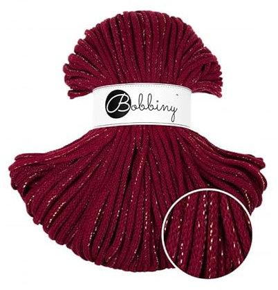 Bobbiny Premium Cords 5 mm - Rope-Garn 100 m 100% Baumwolle (Golden Wine Red)