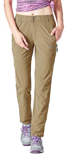 donhobo Dam utomhus vandringsbyxor snabbtorkande campingbyxor ultralätt slitstark UV-skydd ventilerande vandringsbyxor funktionella byxor, kaki, 3XL