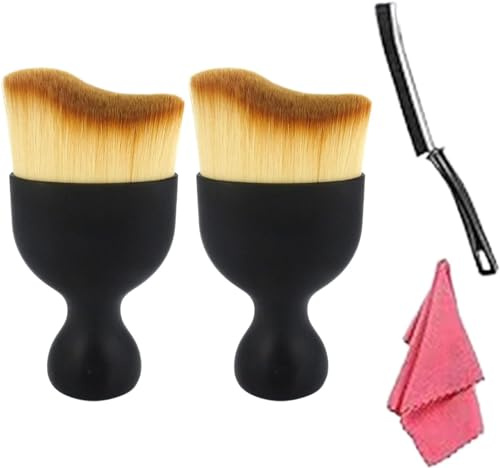 2 Pcs Car Detailing Brush Set, Car Interior Cleaning Soft Brush, Car Detail Cleaning Brushes, Soft Car Cleaning Brush for Car Maintenance, Dust Removal, Office, Home, Sponges, Cloths and Brushes
