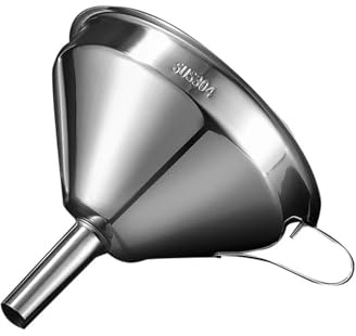 Embudo de acero inoxidable, dispensador de líquido y aceite de cocina, embudo de Metal desmontable, filtro de embudo de boca ancha for enlatar herramientas de cocina (Color : 201 35 7mm Funnel)
