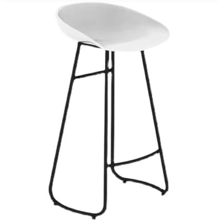 ASHSDI Barhocker Barstuhl PP Barhocker 2er-Set Thekenhöhe Metallbeine Barstuhlsitz, Hochstuhl Barhocker Modern Home Coffee Shop Küchenstuhl Thekenstühle(White,Sitting Height 75cm)