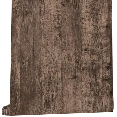 Arthome Klebefolie Holzoptik Abziehen und Aufkleben Tapete,Natürliches Holz Maserung Möbelfolie Rustikal Selbstklebende Abnehmbare Tapete Vinyl Folie für Möbel,Hell Braun,44cmx3m
