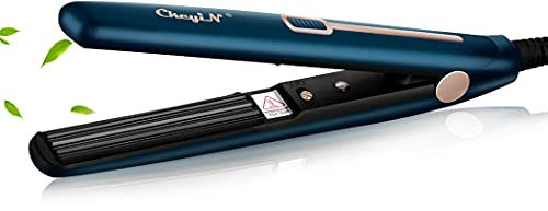 CkeyiN Hair Crimping Iron, Mini Crimper Iron for Fluffy Hairstyle, Corn, Perm, Waves, Curls, Anti Static Crimping Hair Iron Adjust Temperature for All Hair Types