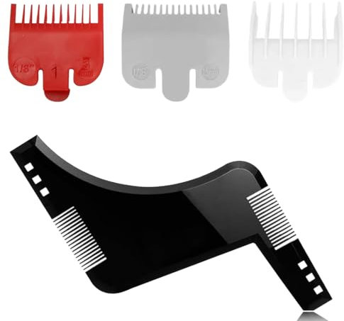 MEXRUMI 3 Pezzi Pettini Per Tagliacapelli Clipper Guide Di Taglio Codificate Pettini Universali Per Professionale Trimmer Con 1Pz Pettine Per Barba Pettine Stencil Barba Per Rasatura Della Barba