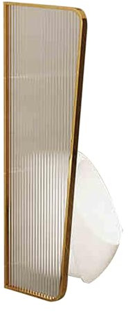 RTREADE Urinal trennwand toilette, Urinal-Toilettentrennwand für Männer, Urinal-Sichtschutz mit Edelstahlrahmen, Urinal-Schallwand aus gehärtetem Glas(Gold)