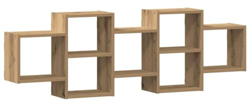 vidaXL Wandregal Artisan-Eiche 129x18x42 cm Holzwerkstoff