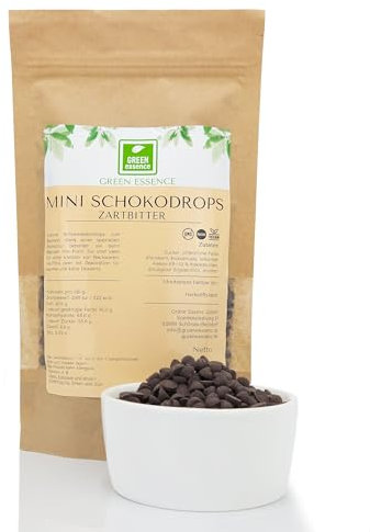 Schoko-Tröpfchen 250g mit dem Geschmack von dunkler Schokolade |Schokodrops Mini Zartbitter-Geschmack für Muffins, Torten, Dekorationen - Schokostreusel nicht brennbar - thermostabil
