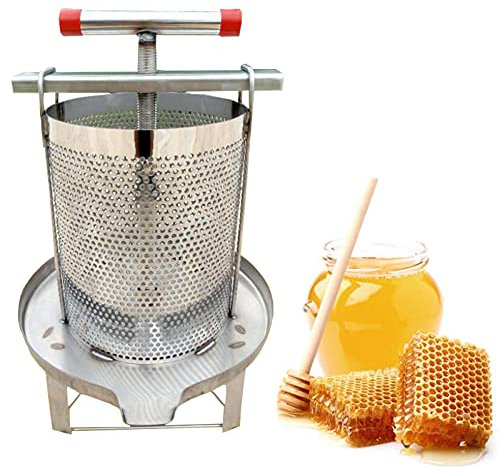 Honigpresse Siebpresse-Extraktor-Wachspresser-Maschine aus Edelstahl, manuelle Haushaltsfruchtsaft-Weinpresse, Bienenzuchtwerkzeug