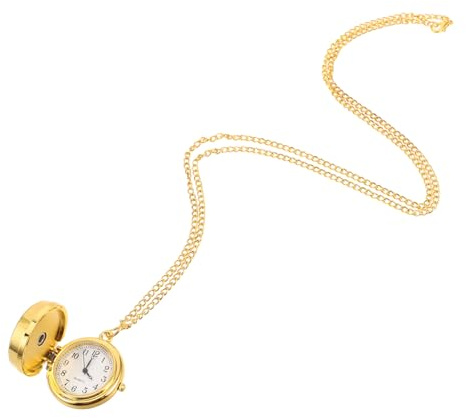 BESTYASH Four-Leaf Clover Halskette Uhr Mit Drehbarem Fidget Spinner Design Damen Quartz Legierung AnhäNger GlüCksanhäNger FüR Alltag Schule Outdoor
