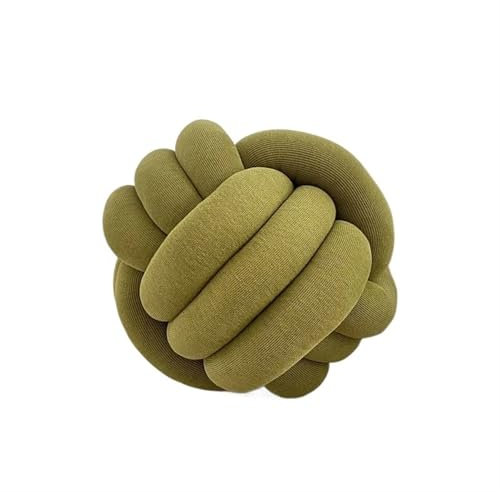Knotenkissen, 28 cm, Heimdekoration, weich, rund, handgeknüpft, Sofakissen, Samt, Plüschball, Stuhlkissen, Bettfüllkissen, Wohnzimmer, Stuhl für Bett, Wohnzimmer, Bodenkissen, Grün - 28 cm