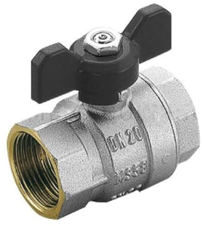 Tiemme Valvola arresto a sfera in ottone con farfalla, femmina/femmina attacco 3/8